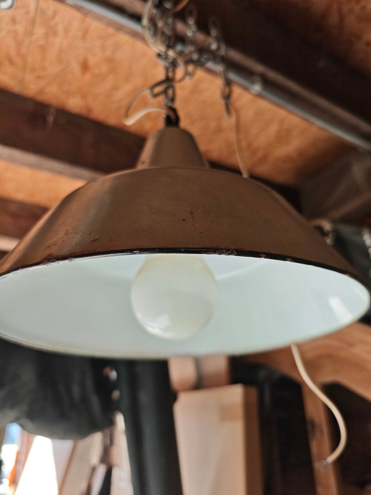 Vintage Industriële Hanglamp - Emaille 2 stuks, Antiek en Kunst, Ophalen of Verzenden