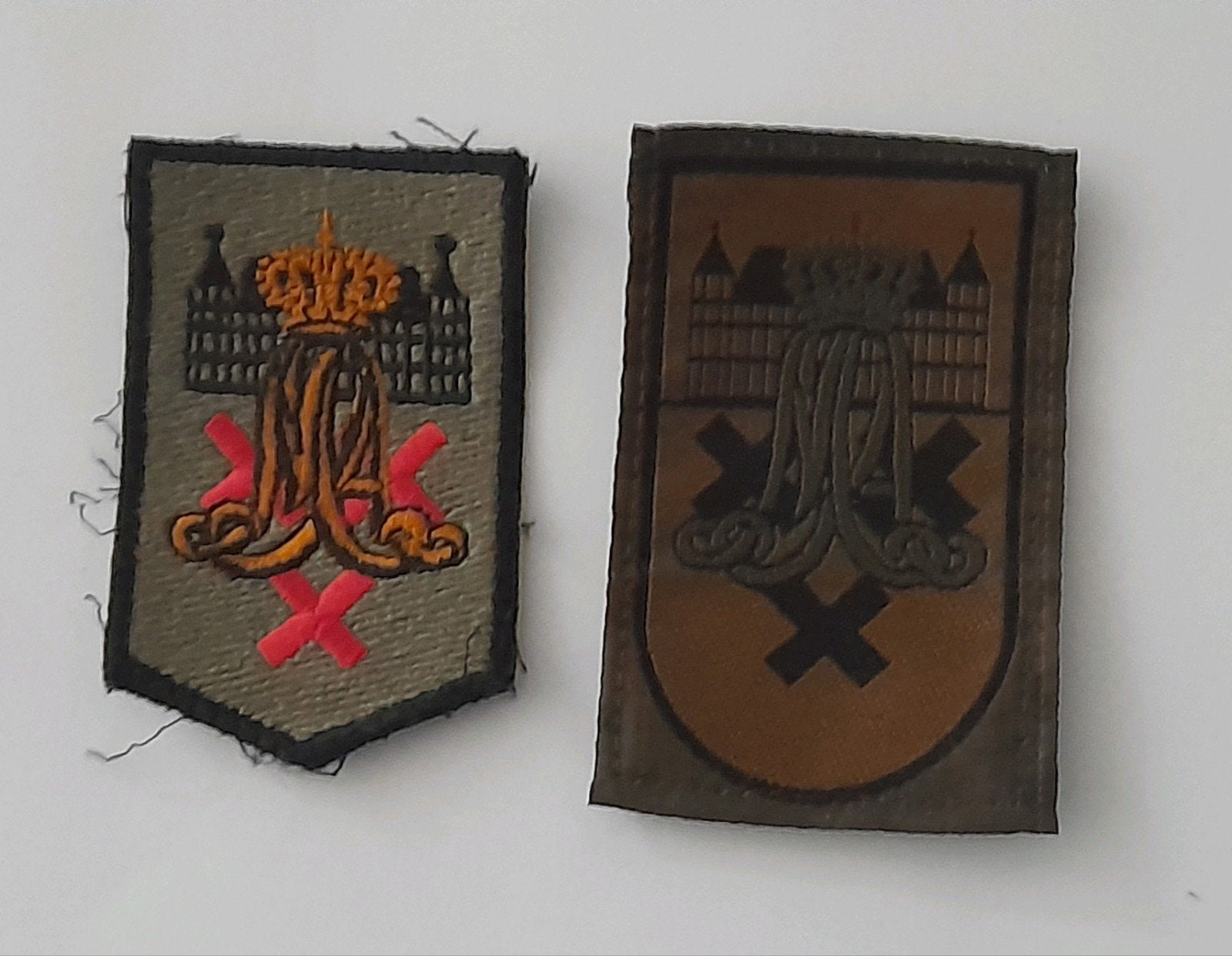 Mouwemblemen KMA, Ophalen of Verzenden, Landmacht, Nederland, Embleem of Badge