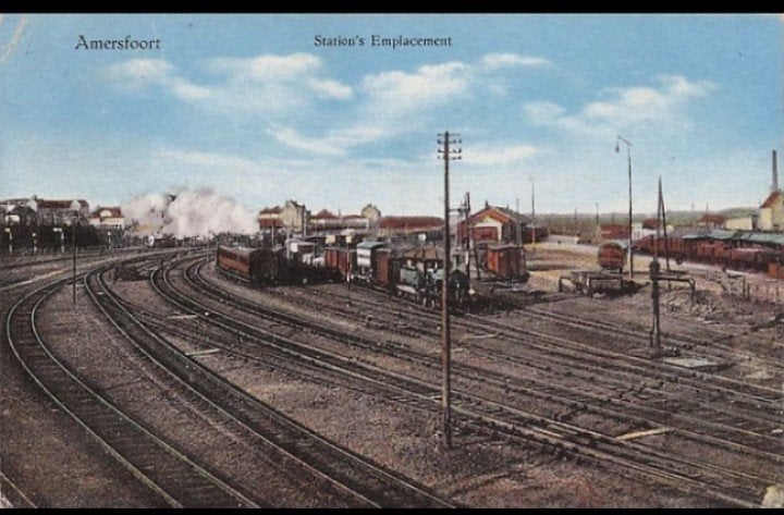 Amersfoort Stations Emplacement 1926 met stoomtreinen, Verzenden, 1920 tot 1940, Gelopen, Utrecht