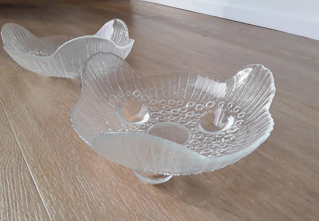 Finse glazen schalen, Muurla, 23cm doorsnee, prijs p.s., Antiek en Kunst, Antiek | Glas en Kristal, Ophalen of Verzenden
