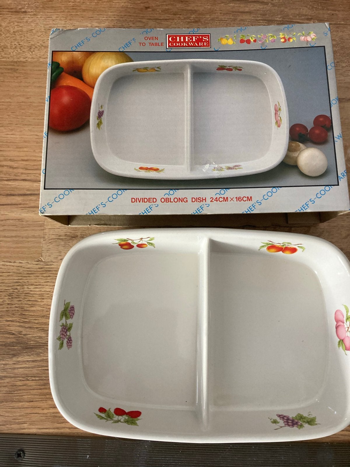 Chef's Cookware Ovenschaal met 2 vakken, 24x16cm, Ophalen, Overige typen, Nieuw, Steen/keramiek
