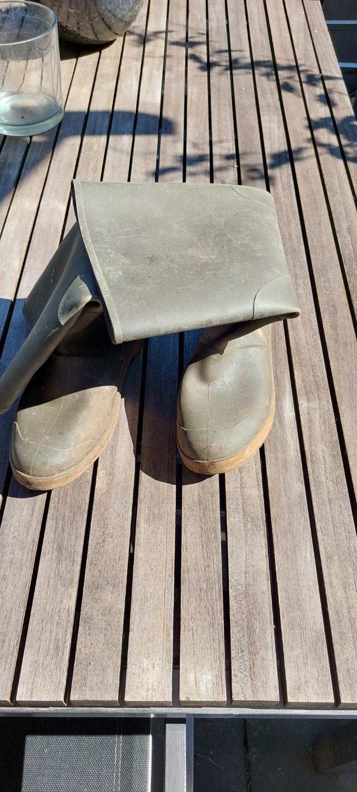 Groene rubberen laarzen - Maat 45, Tuin en Terras, Werkkleding, Gebruikt, Onbekend, Dames, Ophalen of Verzenden