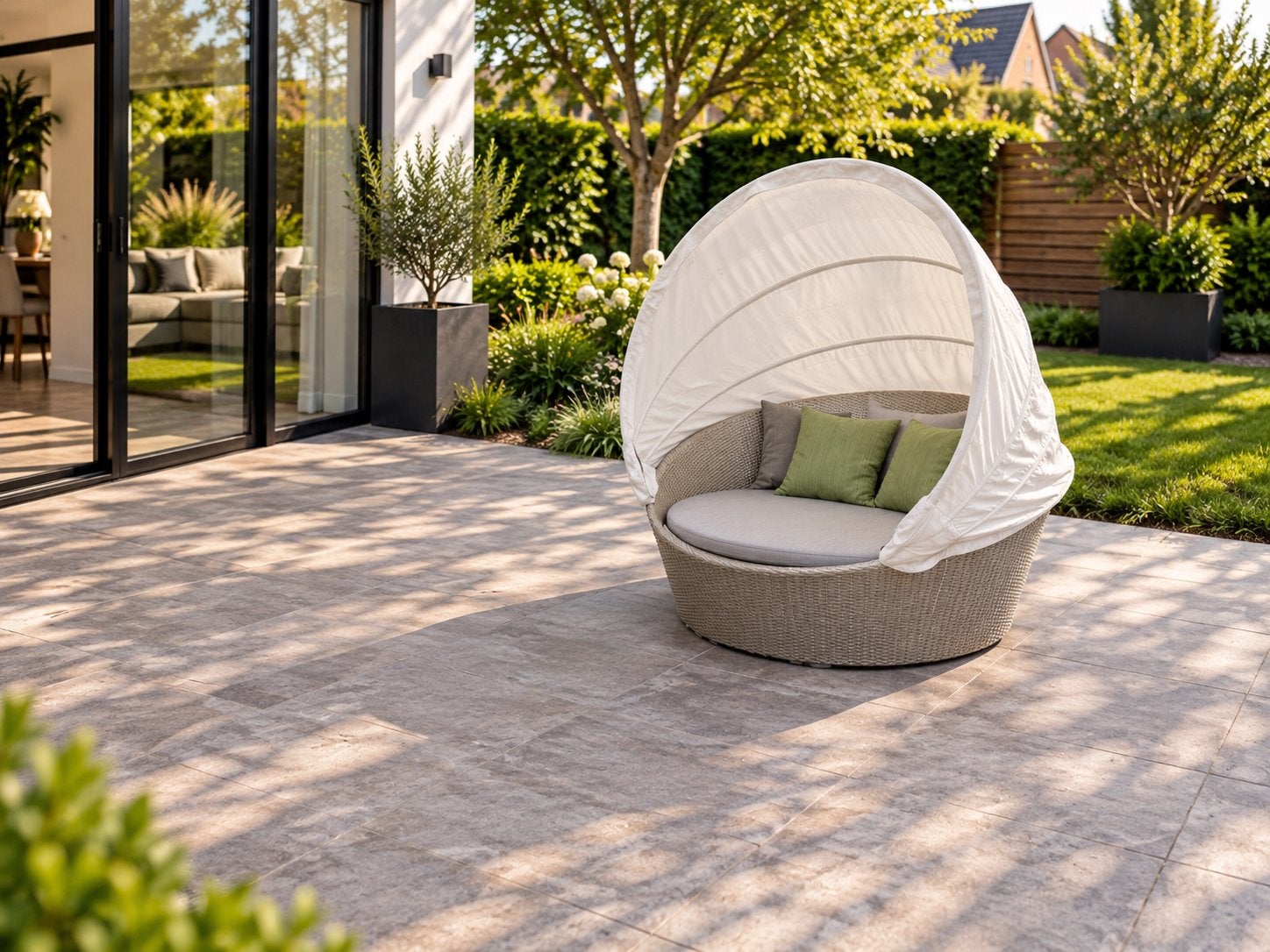 Dedon Orbit Ligbed Loungeset, Tuin en Terras, Ophalen, Zo goed als nieuw, Aluminium, Verrijdbaar
