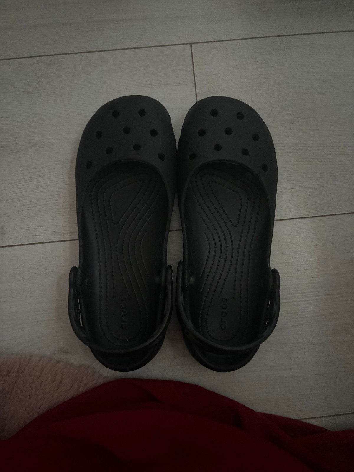 Zwarte Crocs balarinas, Verzenden, Zo goed als nieuw, Zwart, Slippers