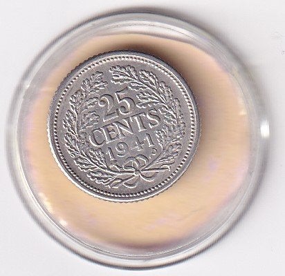 25 Cent 1941 PP  ruim Zeer Fraai, Verzenden, Zilver, 25 cent, Koningin Wilhelmina