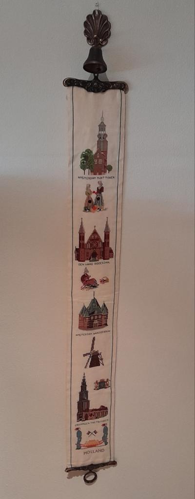vintage SCHELLEKOORD HOLLAND antiek beslag met bel, Ophalen of Verzenden
