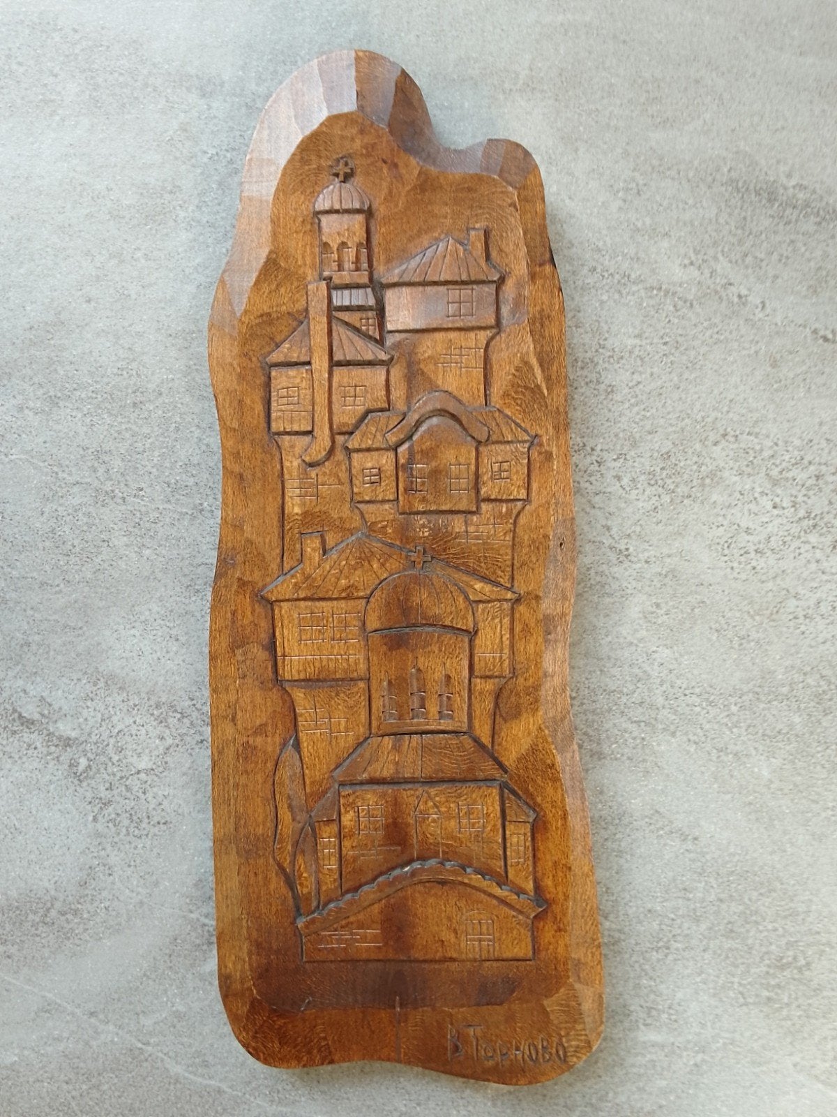 Hand gesneden houtsnijwerk, kerkjes met huisjes, B Taphobo, Antiek en Kunst, Ophalen of Verzenden