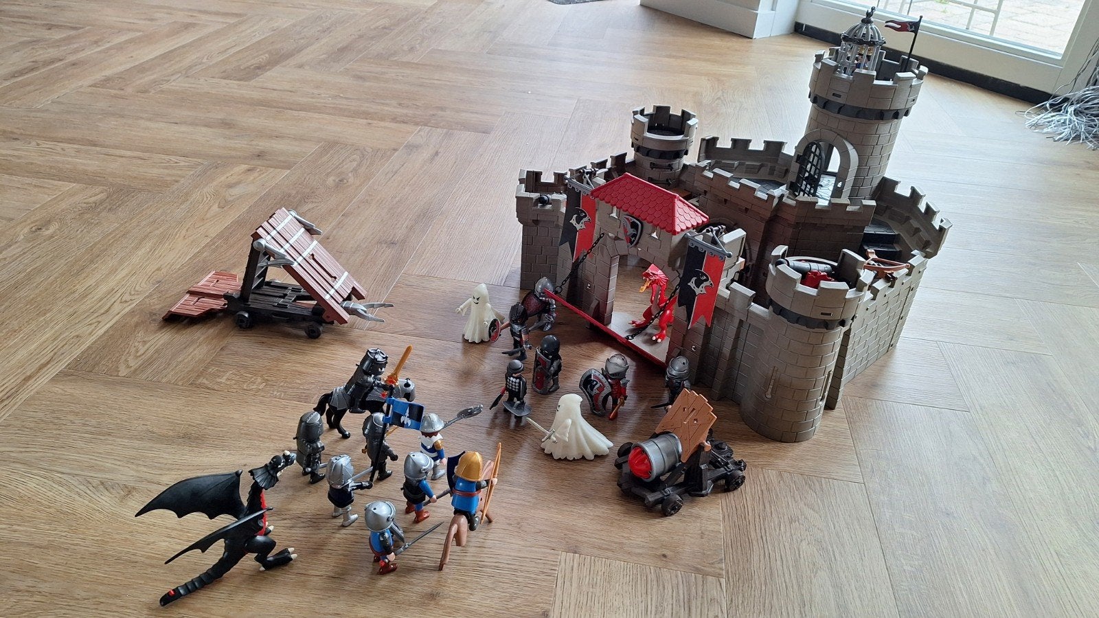 Playmobil Kasteel met ridders en draak, Gebruikt, Complete set, Ophalen of Verzenden, Kasteel/Fort