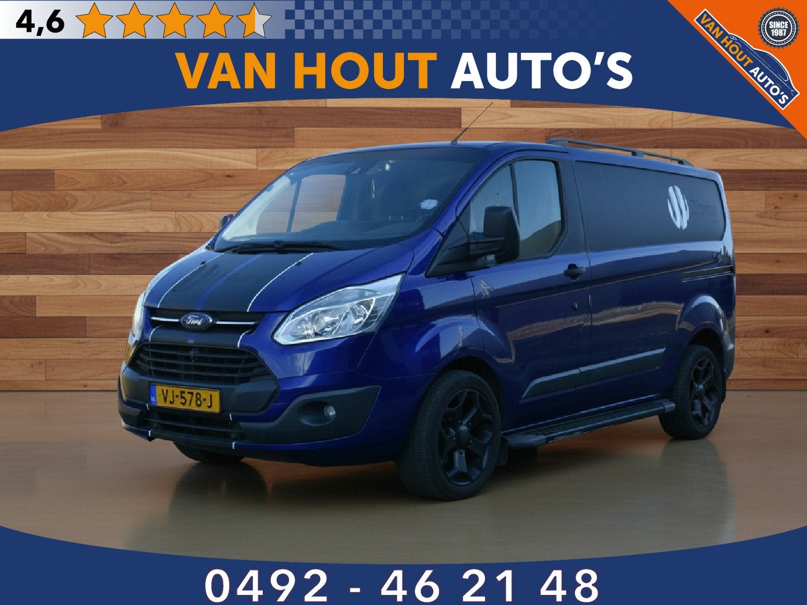 Ford Transit Custom 270 2.2 TDCI L1H1 Trend (bj 2014), Voorwielaandrijving, Euro 5, Gebruikt, Zwart