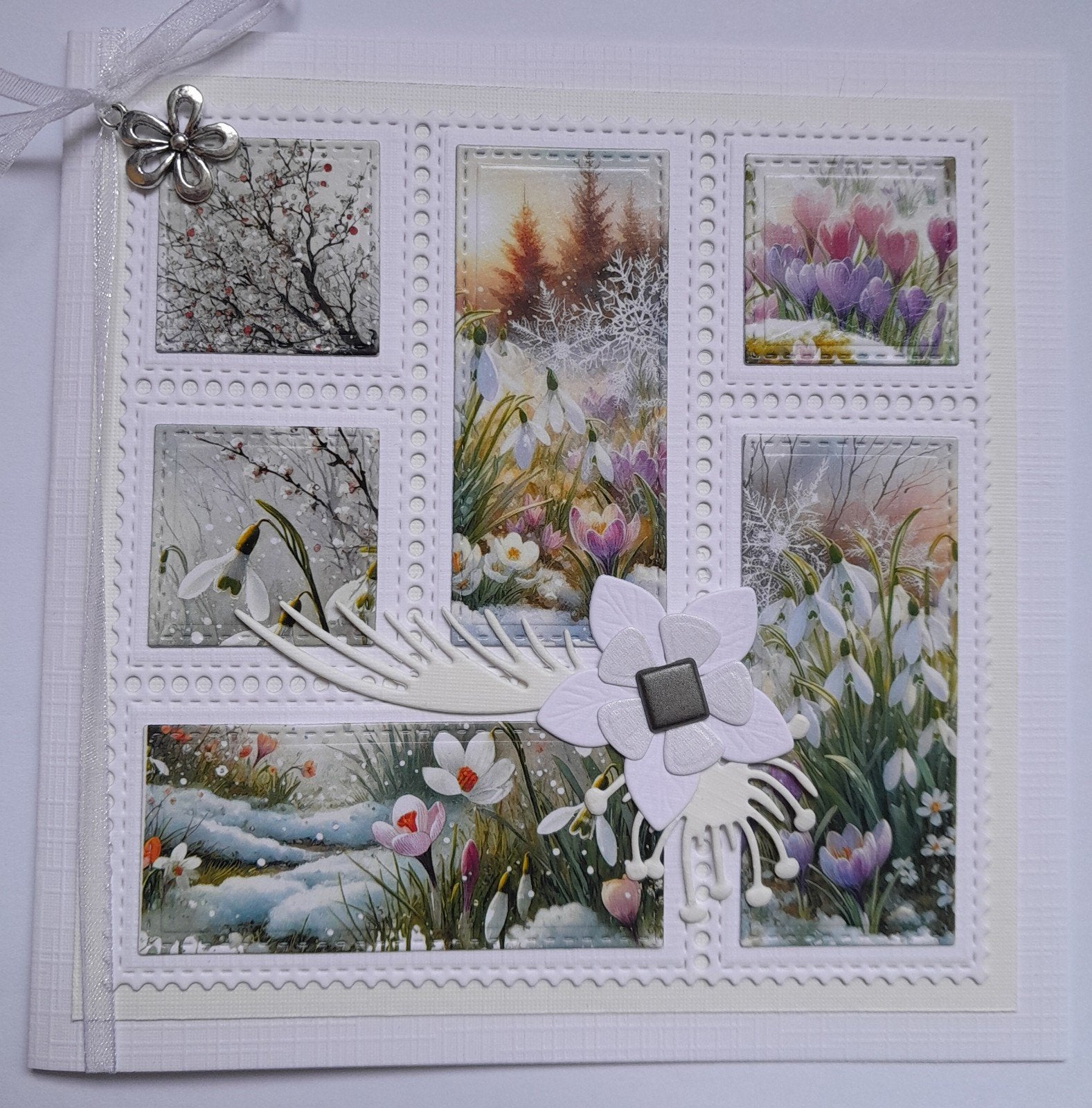 postzegel kaart met winterse bloemen., Ophalen of Verzenden, Zo goed als nieuw, Overige thema's, Pons of Mal