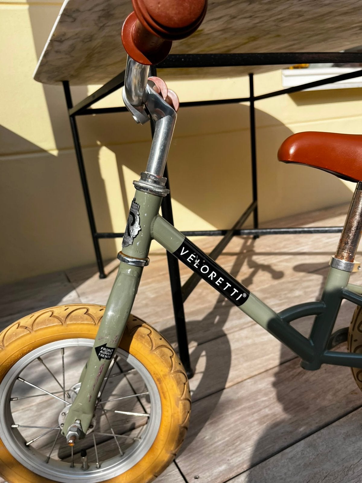Veloretti Loopfiets - Groen met Bruin Zadel, Ophalen, Gebruikt, Loopfiets