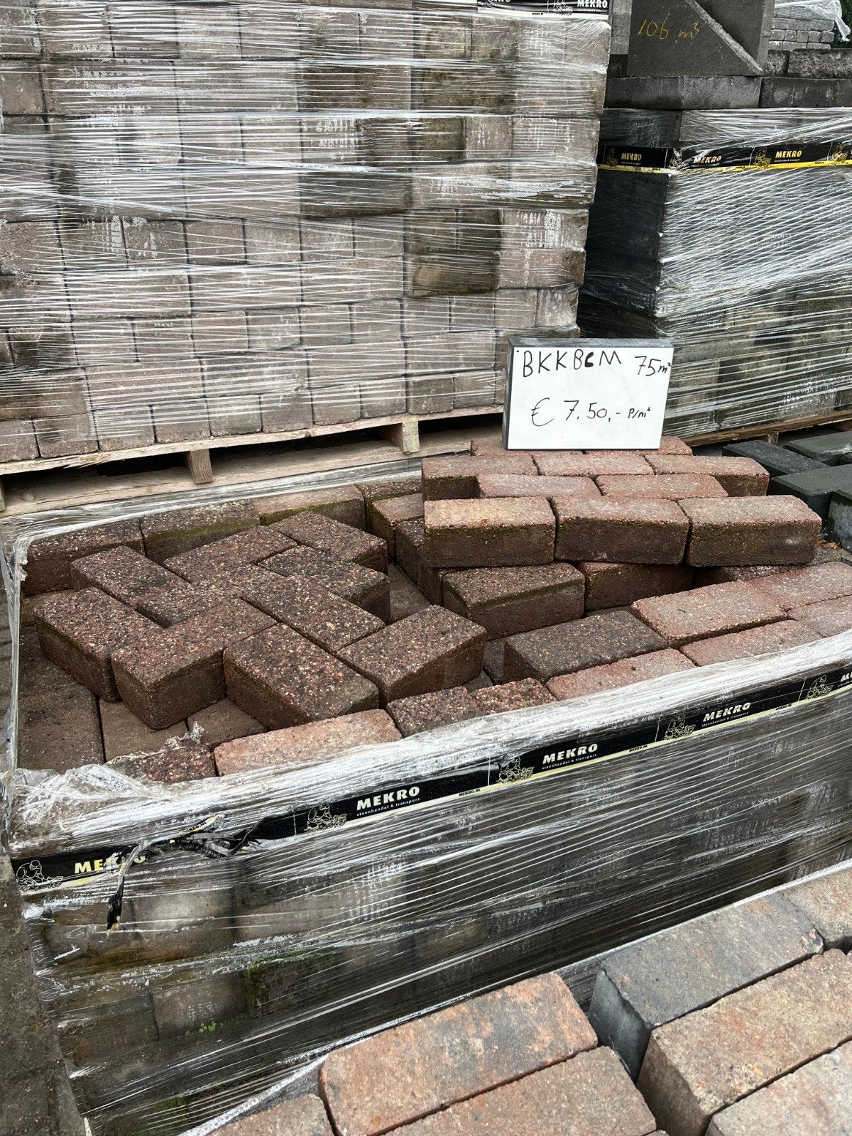 Mooie partij gebruikte betonklinkers 8cm - 75m², Gebruikt, Klinkers, Ophalen of Verzenden, 10 m² of meer