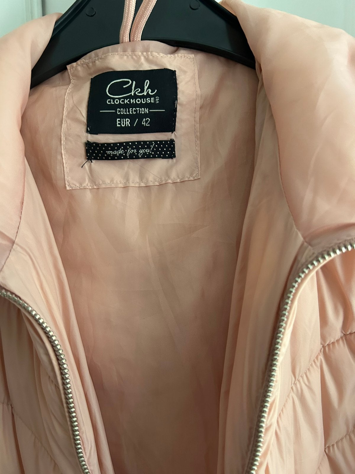 Jas met dons, Ophalen of Verzenden, Zo goed als nieuw, Maat 42/44 (L), Roze