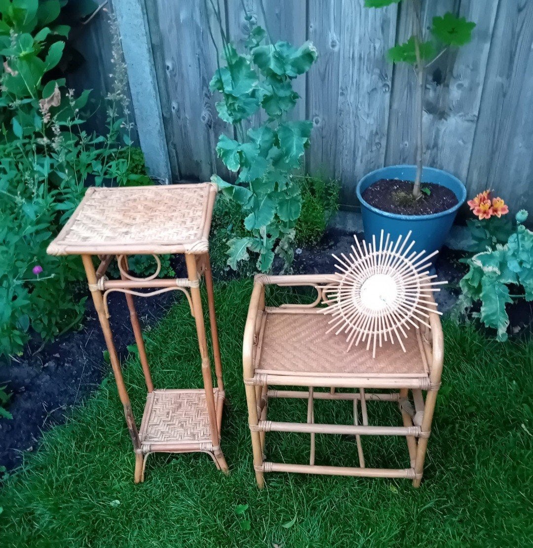 Leuke rotan items, Huis en Inrichting, Tafels | Sidetables, 50 tot 100 cm, Ophalen of Verzenden, Zo goed als nieuw, 25 tot 50 cm
