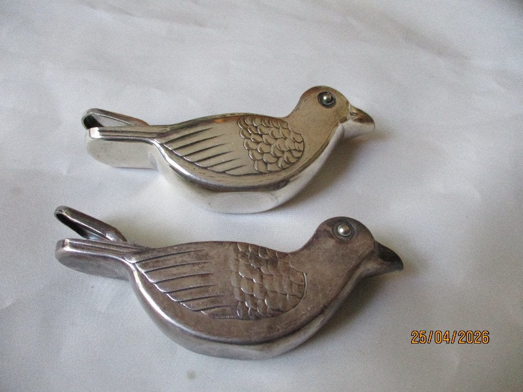 verzilvert 2 citroenpersjes vogels 2 Munssbach DPR M, Ophalen of Verzenden, Zilver