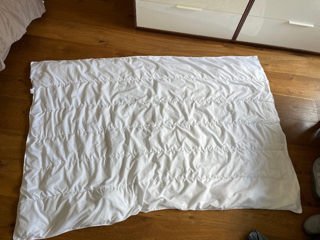 Zomer en herfstdeken 140x200 cm, Gebruikt, Eenpersoons, Wit, Ophalen of Verzenden