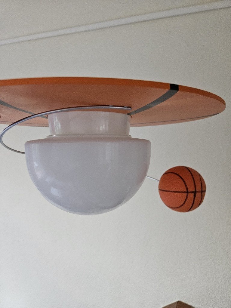 Plafondlamp basketbal, Gebruikt, Overige stijlen, E27 (groot), Wit