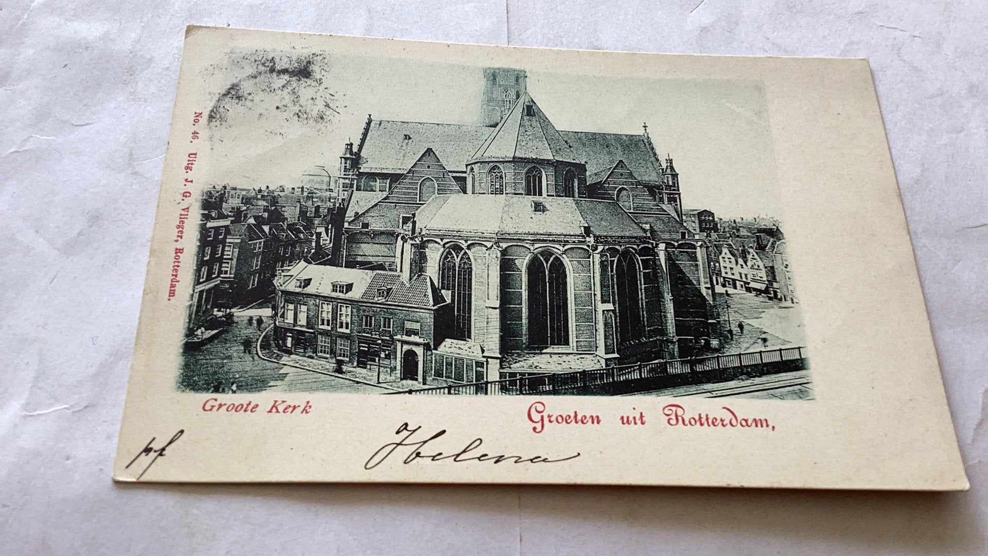 Grote Kerk Rotterdam - Gelopen, Ophalen of Verzenden, Voor 1920, Gelopen, Zuid-Holland
