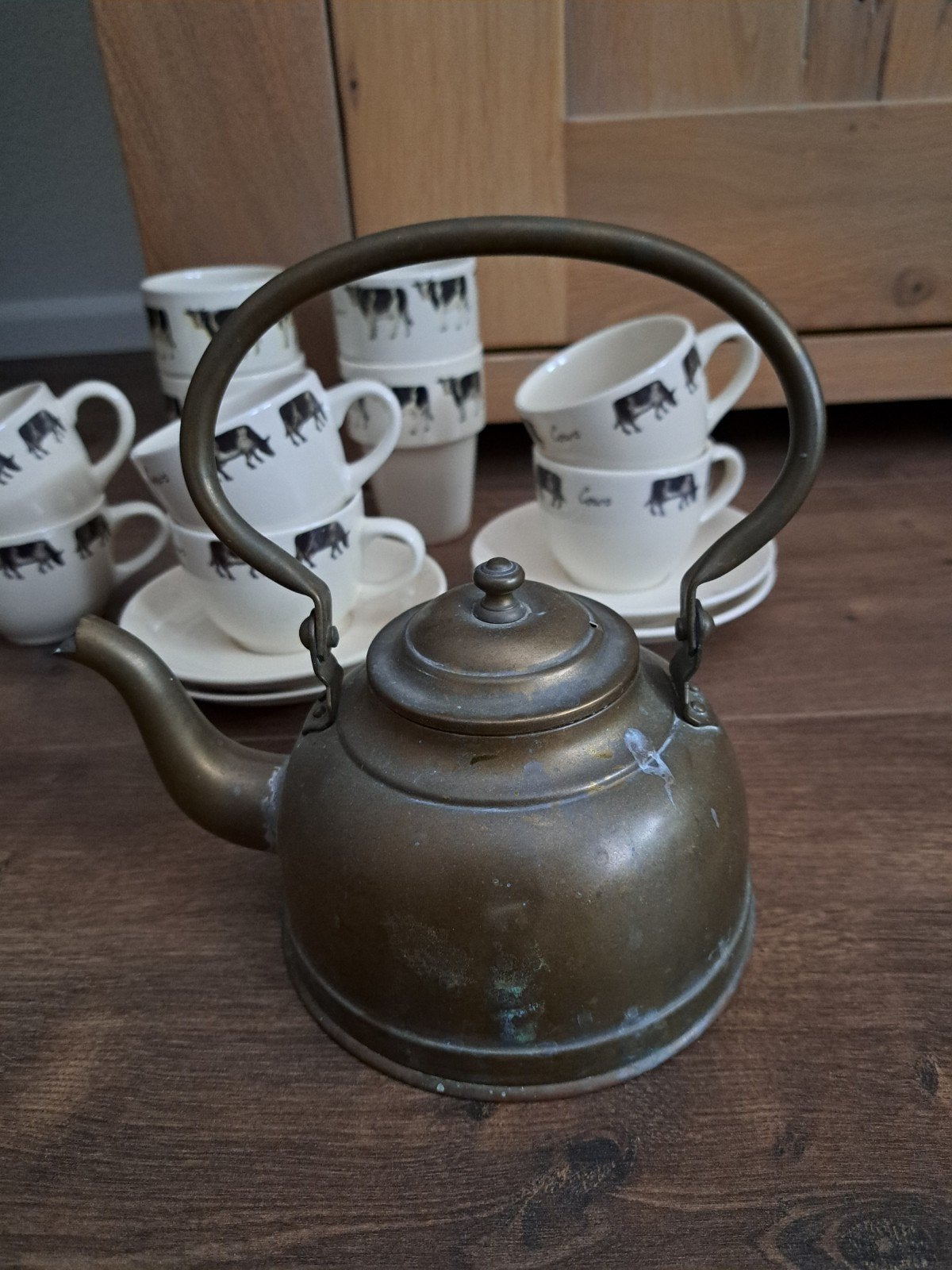 Vintage koperen water ketel, hoogte 13 cm diameter 14,5 cm, Ophalen of Verzenden, Koper