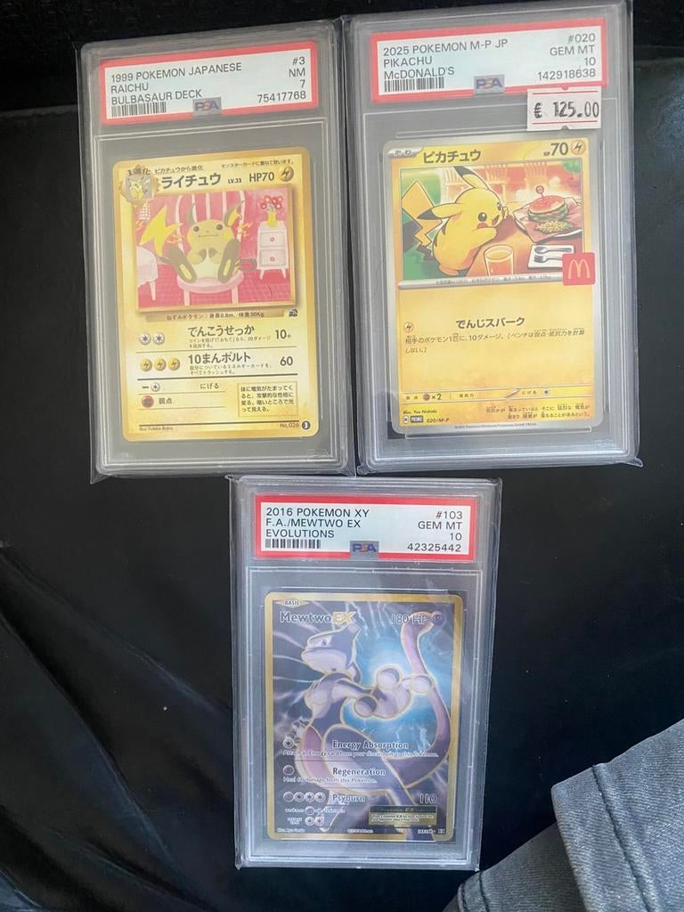 zeldzame pokemon kaarten psa slabs, Ophalen of Verzenden, Zo goed als nieuw, Meerdere kaarten