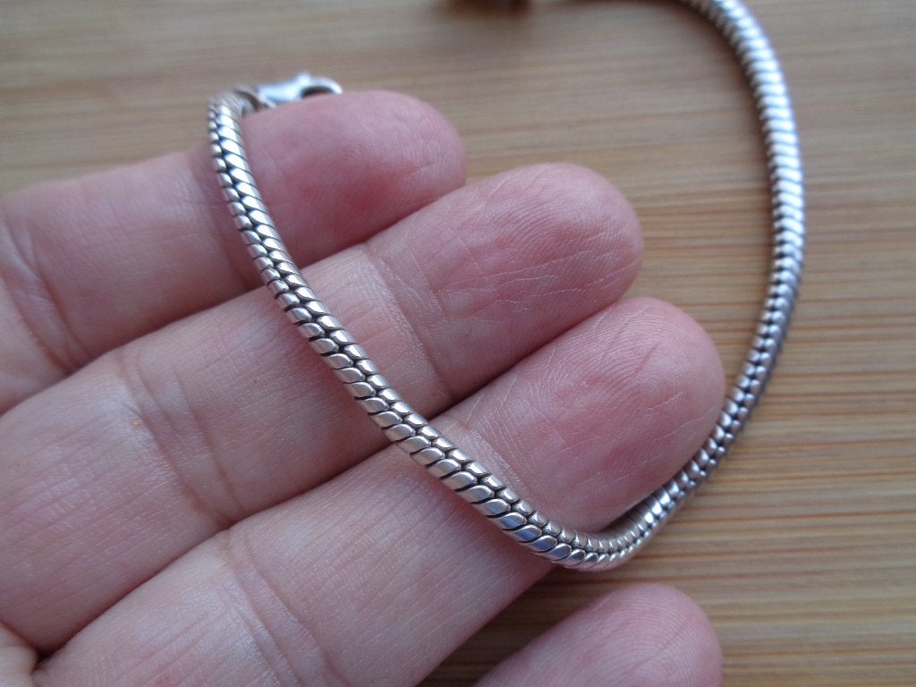 zilveren armband met stopper voor o.a pandora bedels [201], Verzenden, Zo goed als nieuw, Zilver, Zilver