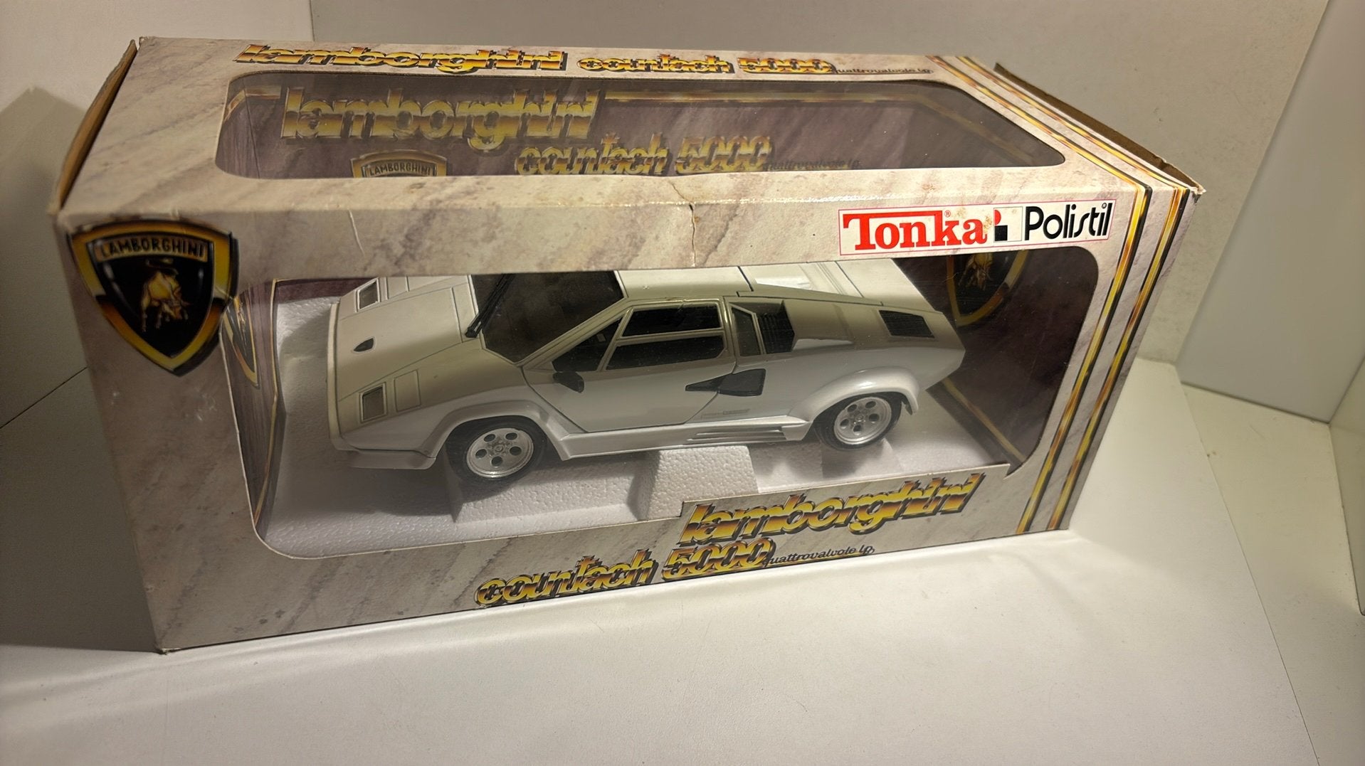 Lamborghini countach 5000 wit polistil 1.16, Hobby en Vrije tijd, Overige merken, Ophalen of Verzenden, A, A