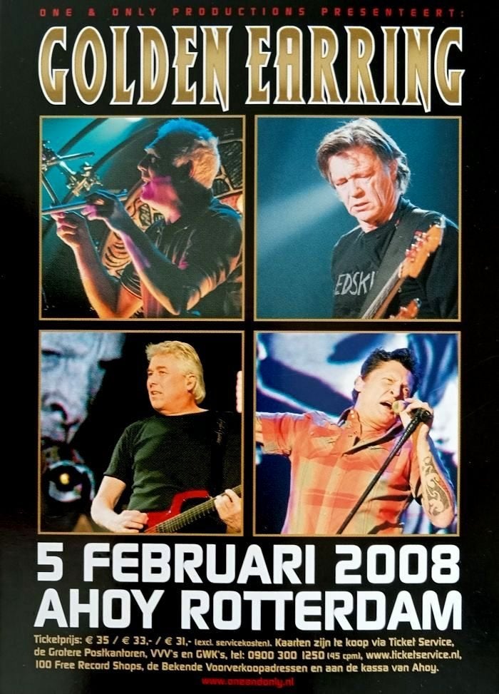 Golden Earring: Ansicht kaart Ahoy 2008., Ophalen of Verzenden, Zo goed als nieuw