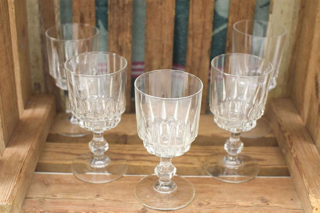 5 stuks Wijnglas 44366, Gebruikt, Ophalen of Verzenden, Bord(en), Overige stijlen