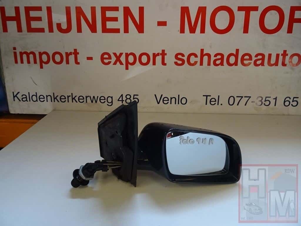 Volkswagen Polo 9N Spiegel Rechts Zwart 2001 - 2009 manueel, Auto-onderdelen, Spiegels, Ophalen of Verzenden, -, -, -