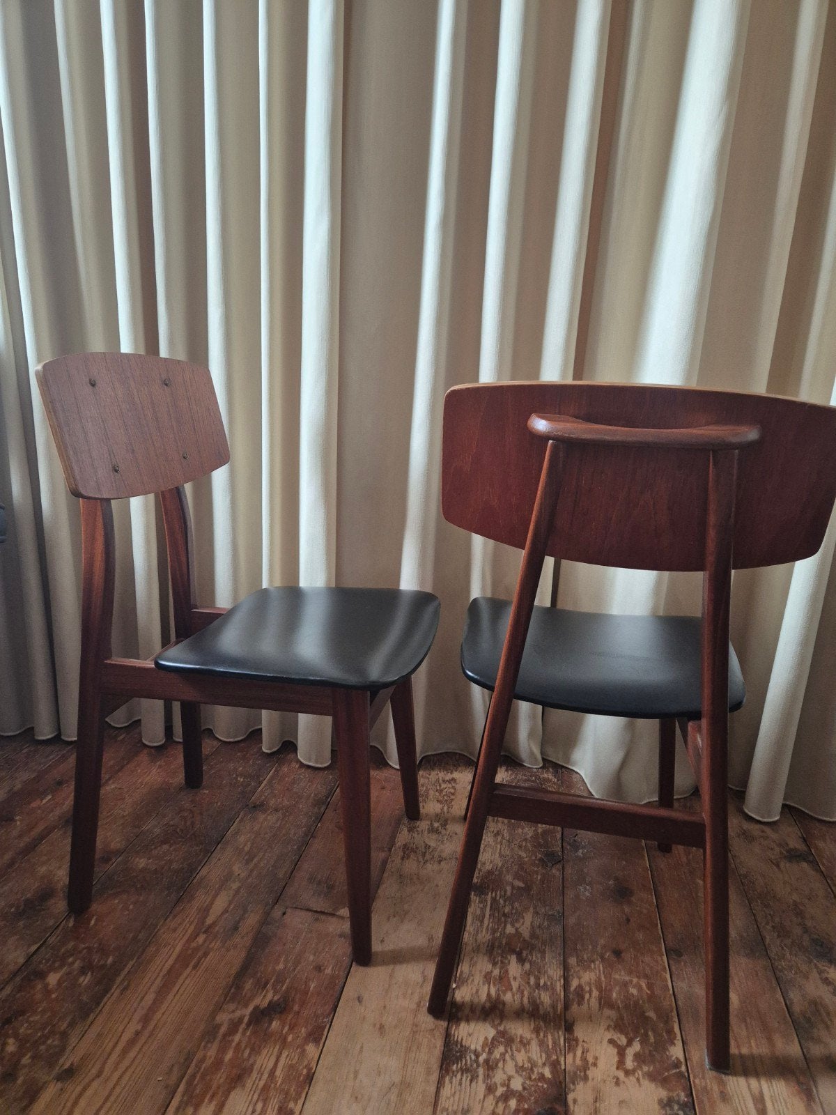 vintage set teak stoelen, Ophalen, Gebruikt