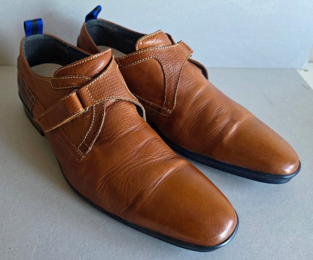Floris van Bommel herenschoenen cognac – maat 10,5 / 45, Kleding | Heren, Schoenen, Bruin, Overige typen, Floris van Bommel, Ophalen of Verzenden