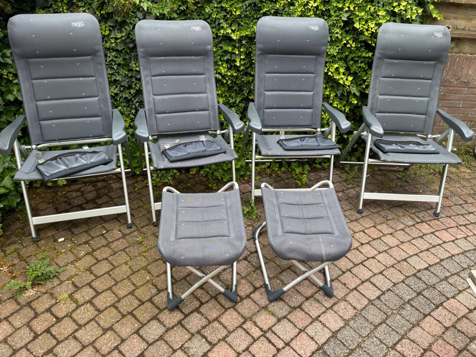 Crespo Deluxe 237 campingstoelen met voetenbankjes, Ophalen, Zo goed als nieuw