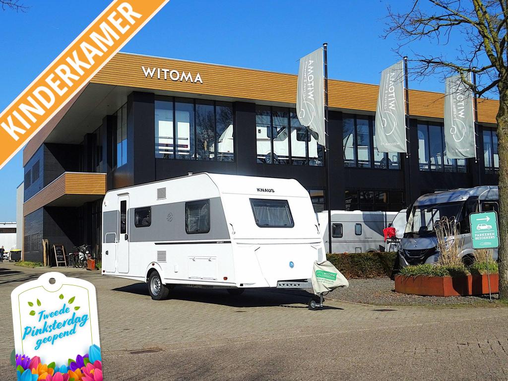Knaus Sport 500 QDK 2de pinksterdag open huis, Caravans en Kamperen, Schokbreker, Dwarsbed, Bedrijf, Treinzit