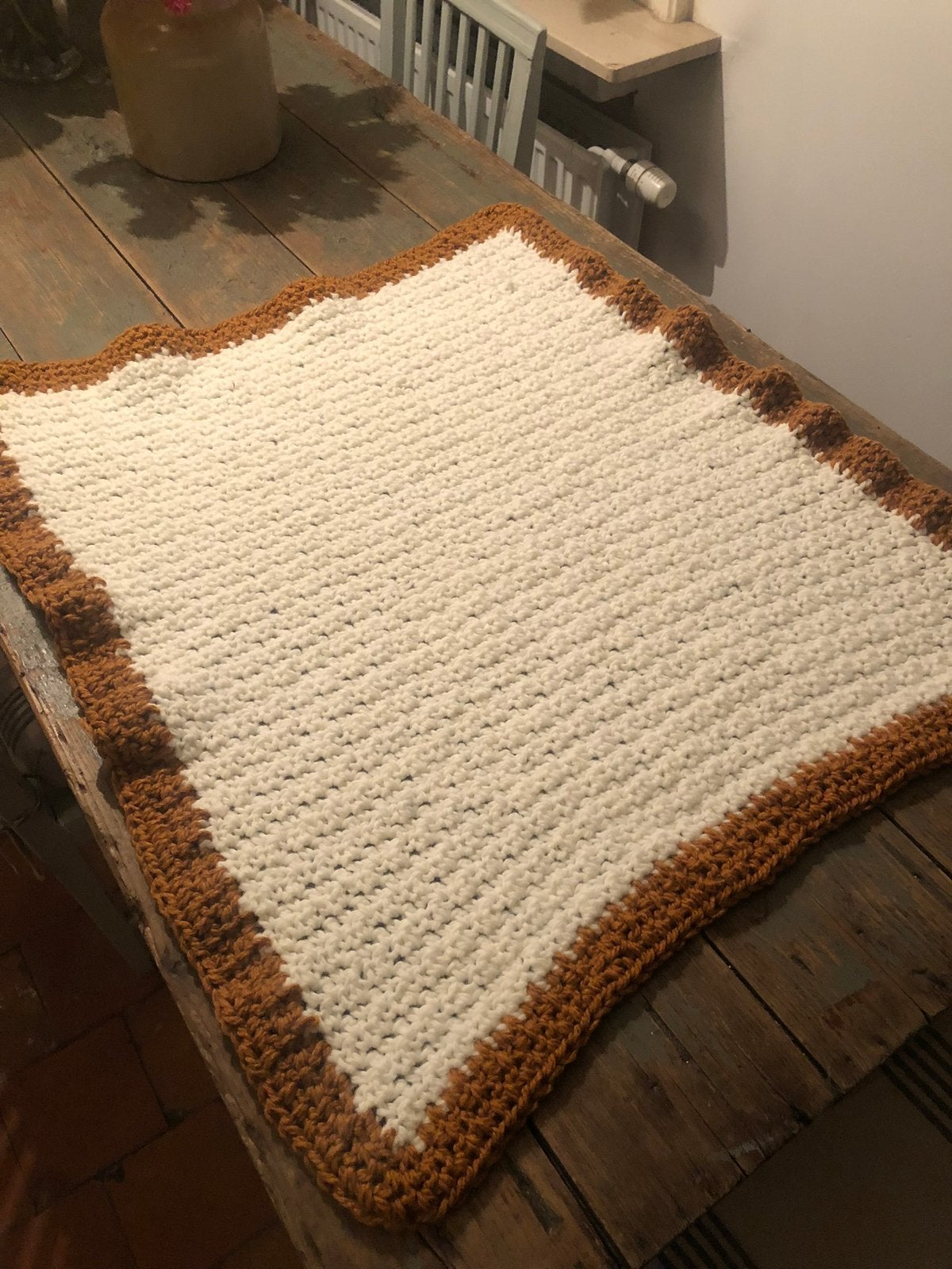 UITVERKOOP! DEKEN BABYDEKEN WOL WIT OKER NUEUW, Nieuw, Ophalen of Verzenden, Handgemaakt, Wit