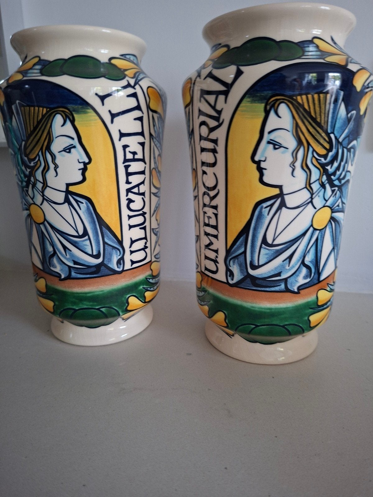 Flora plateel antieke vazen apotheker, Ophalen of Verzenden