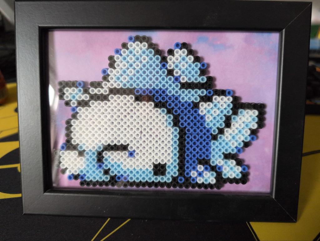 Ingelijste Hama kralen kunst - Pokémon snom, Ophalen of Verzenden