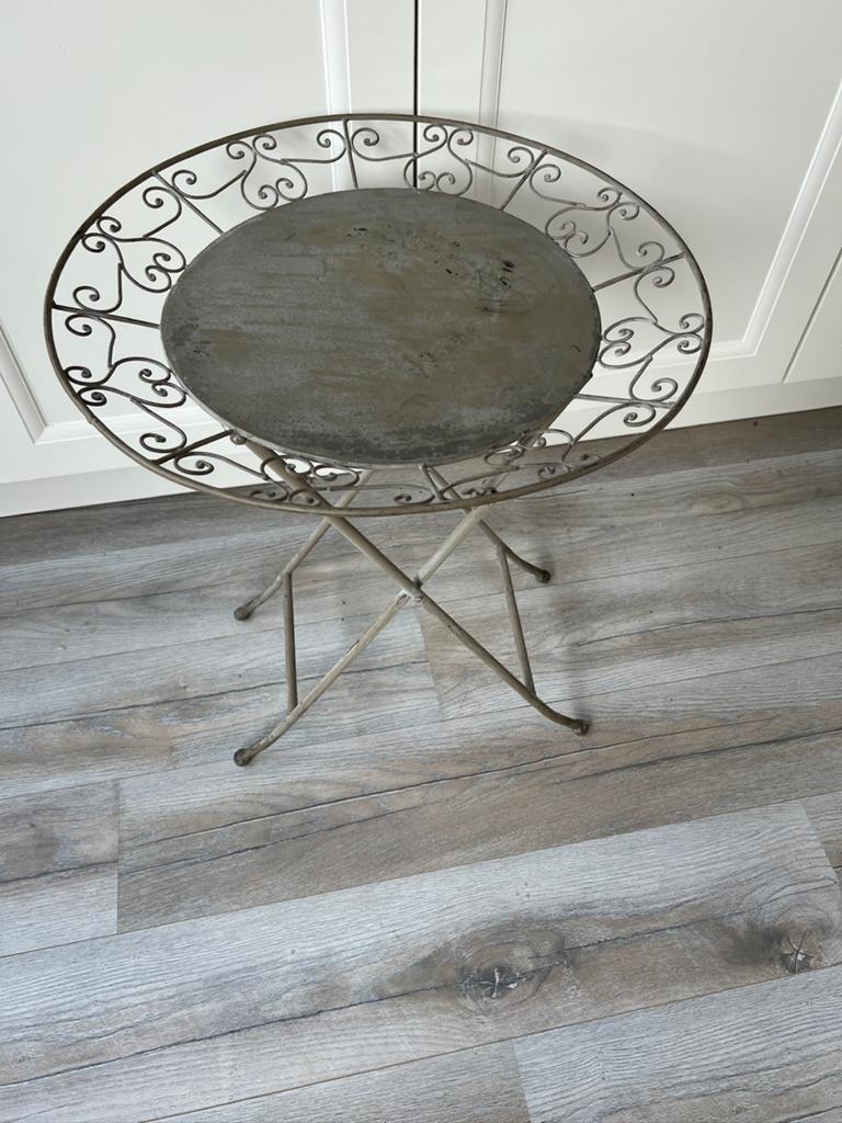 Unieke Zinken tuintafel, Ophalen of Verzenden, Zo goed als nieuw, Rechthoekig, Metaal