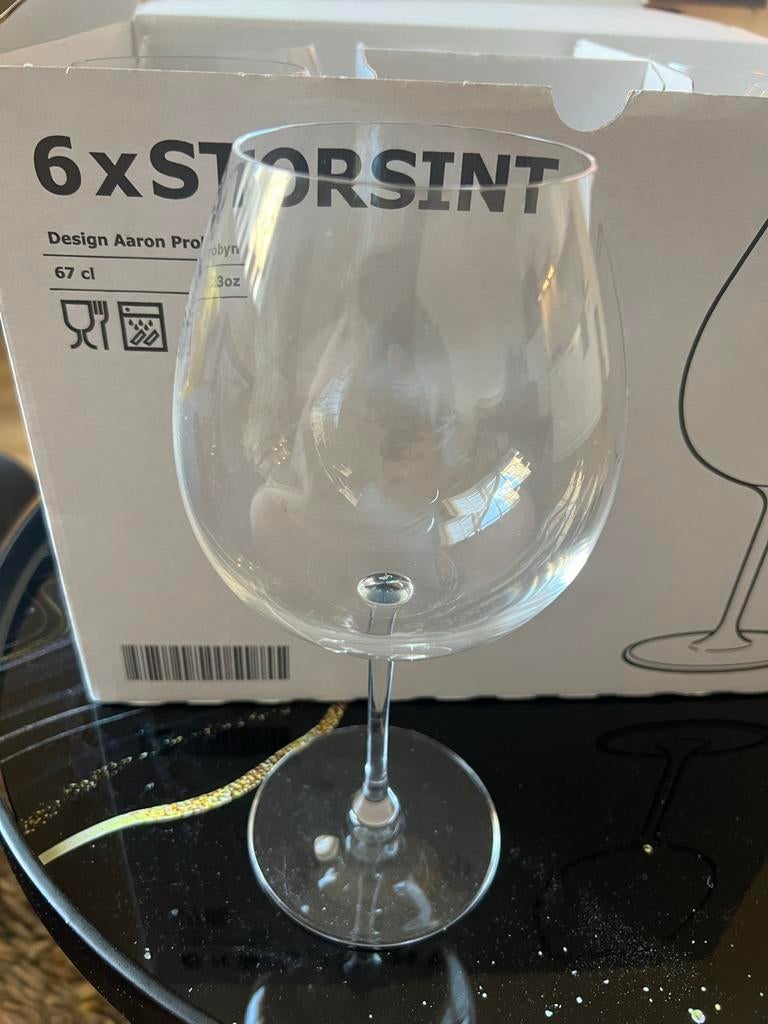 IKEA Storsint Wijnglazen 67 cl - Set van 6, Ophalen, IKEA, Nieuw, Wit