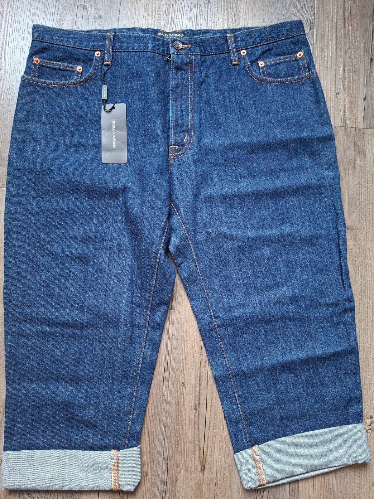 DOLCE & GABANNA cropped jeans maat 54, W36 - W38 (confectie 52/54), Dolce & Gabbana, Blauw, Nieuw