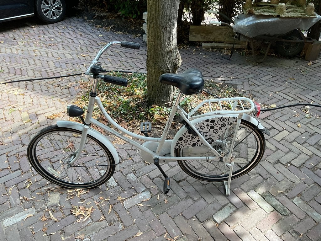 Witte opoe Kinder fiets, Terugtraprem, Ophalen, Overige merken, Gebruikt