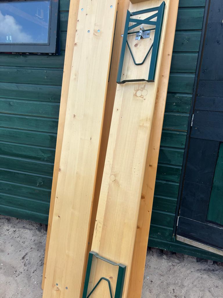 Bierbank of picknicktafel- Set van 3 220x70, Ophalen, Zo goed als nieuw, Rechthoekig, Hout