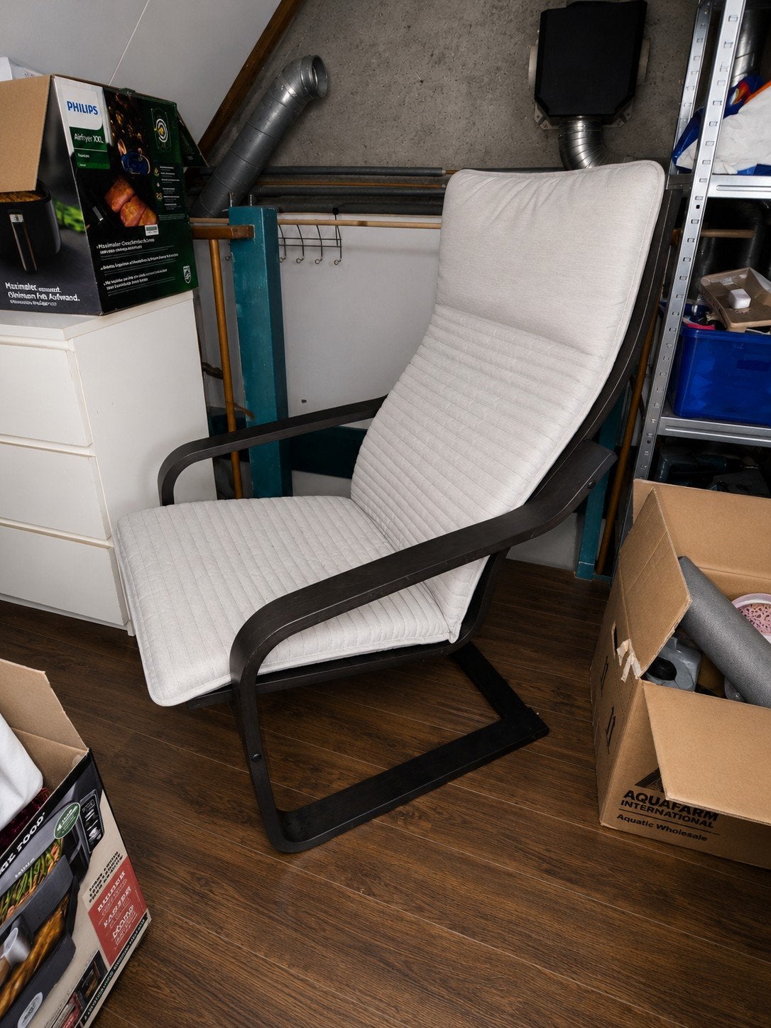 Loungestoel + voetenbankje, Huis en Inrichting, Stoelen, Ophalen, Overige kleuren, Zo goed als nieuw, Eén