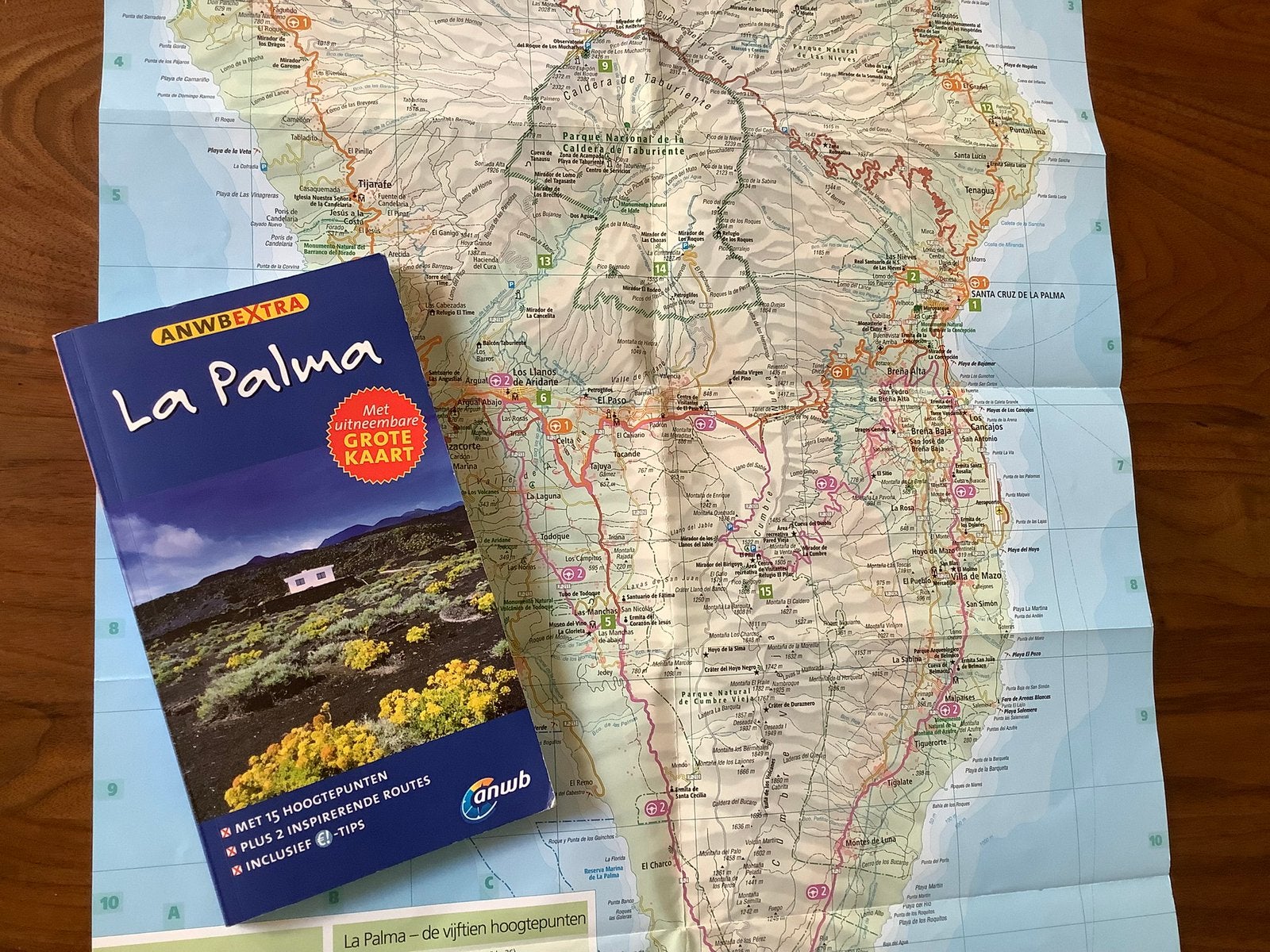 La Palma Spanje ANWB reisgids + kaart Canarische eiland, Europa, Ophalen of Verzenden, Zo goed als nieuw, Reisgids of -boek