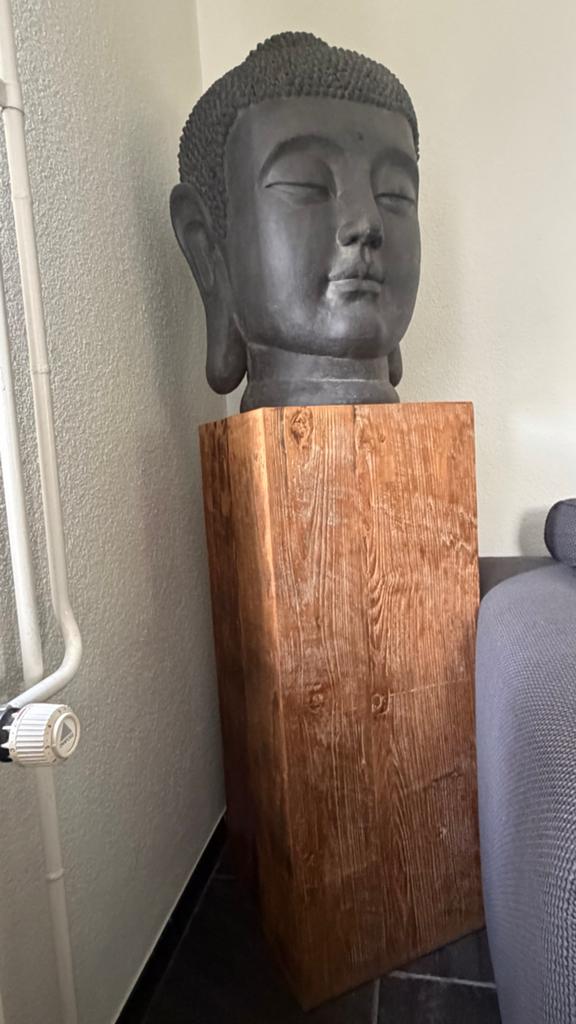 Houten zuil 100x40 cm - Decoratieve sokkel, Ophalen of Verzenden, Gebruikt
