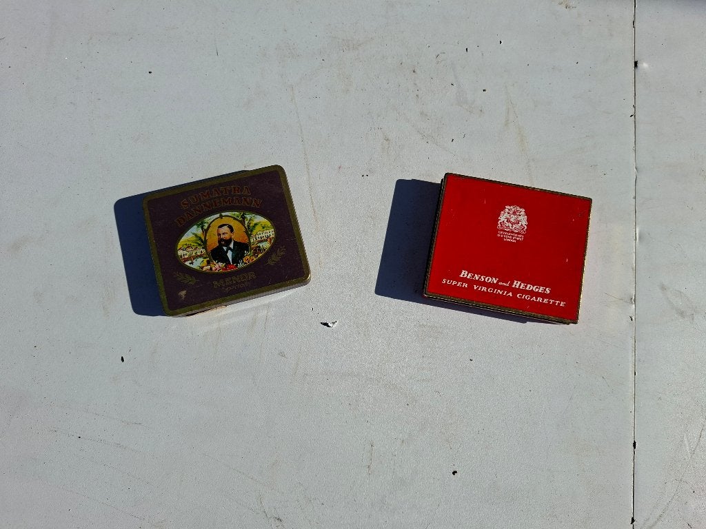 2 oude sigaren blikken doosjes, Verzamelen, Blikken, Ophalen of Verzenden, Gebruikt, Overige