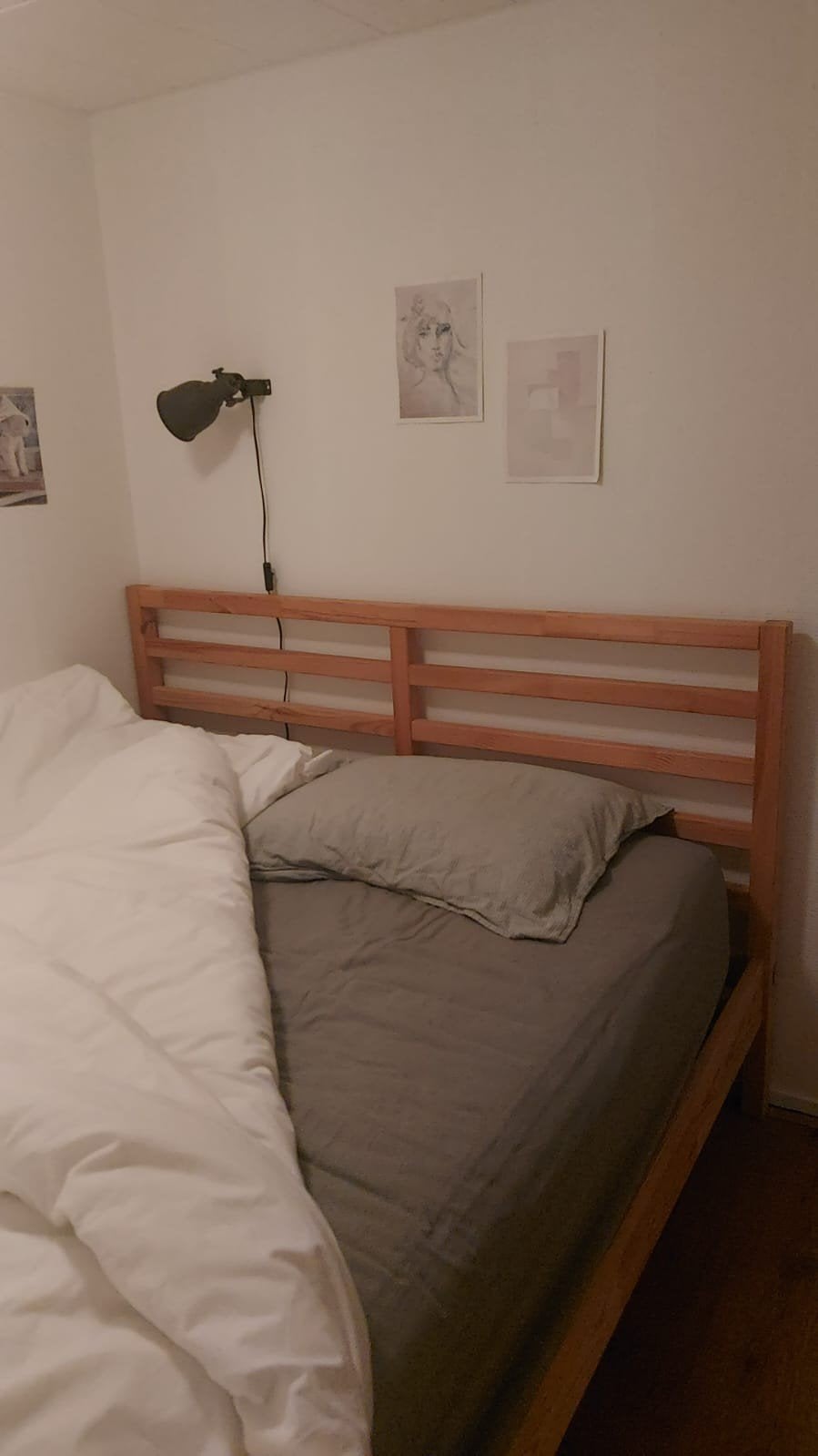 mooi grenen 2 persoons bed, Ophalen, Zo goed als nieuw, Tweepersoons, Modern
