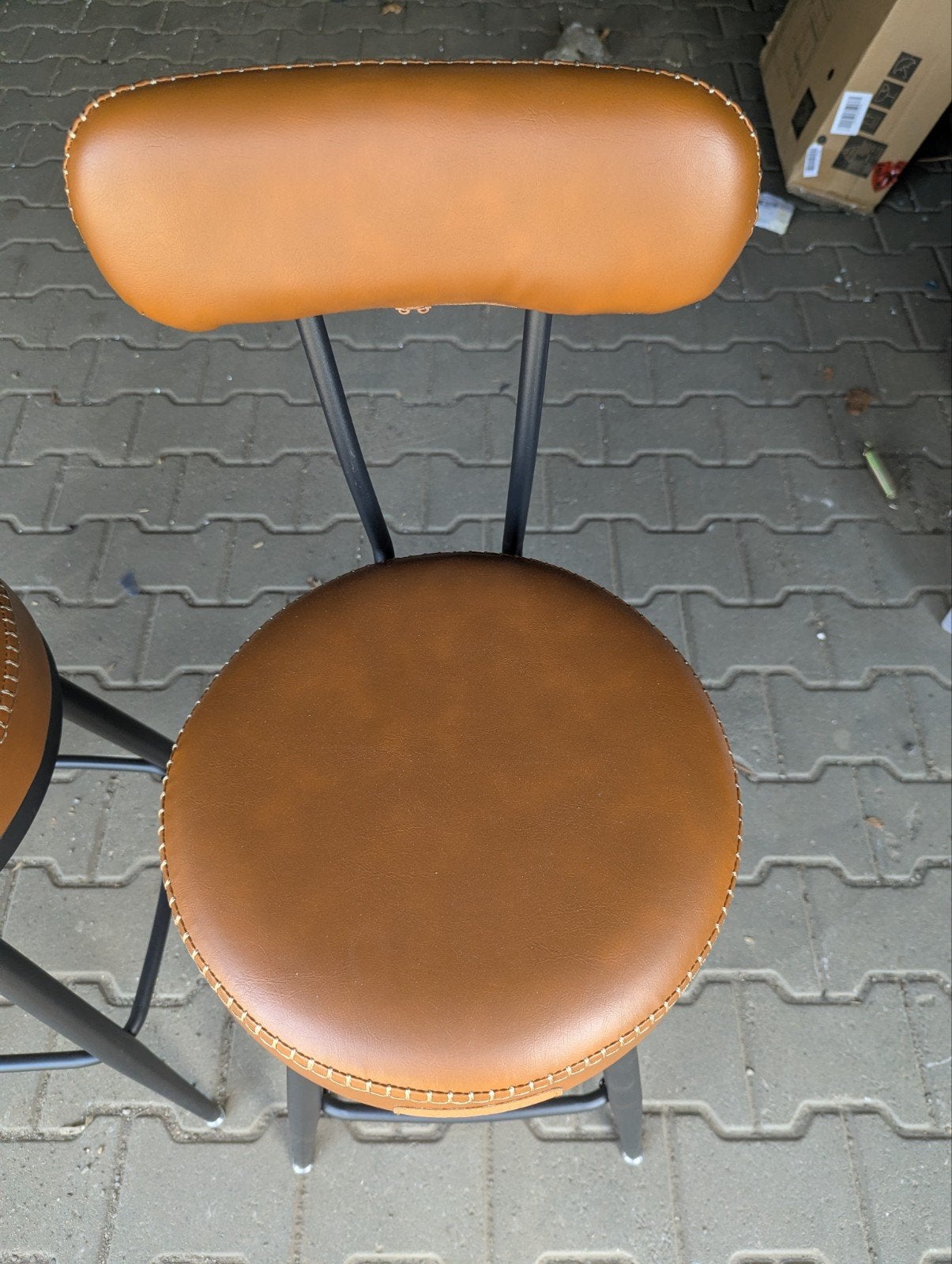 2x barkruk - vintage retro - zwart bruin - pu leer - nieuw, Ophalen, Draaibaar, Pruisische veldweg 220 Hengelo, Info@redealer.nl