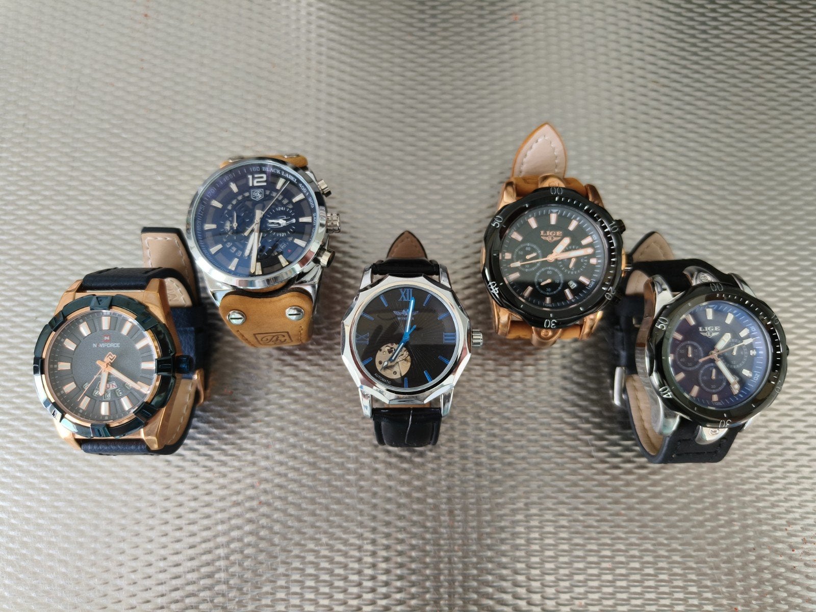 5 AliExpress horloges totaal prijs 10 euro. zie beschrijving, Ophalen of Verzenden, Gebruikt, Overige merken