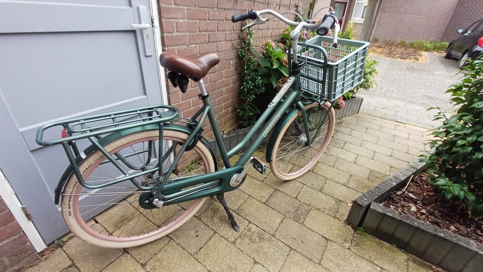 Gazelle Miss Grace 59 inch mooi groen met roze velgen., Ophalen, Gebruikt, Versnellingen, 56 cm of meer