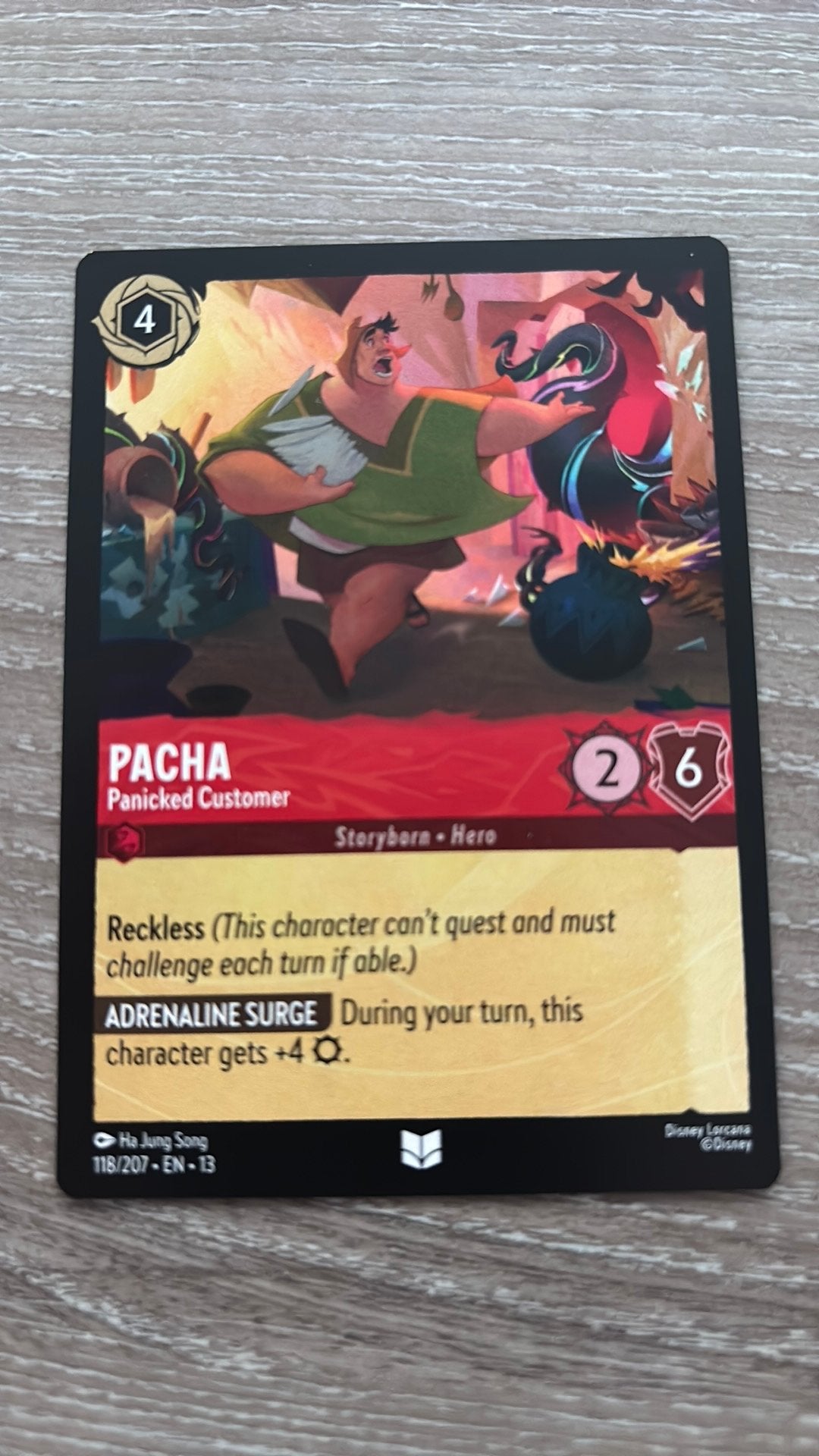 Disney Lorcana Pacha panicked customer 118-207 13ATV nonfoil, Ophalen of Verzenden, Zo goed als nieuw